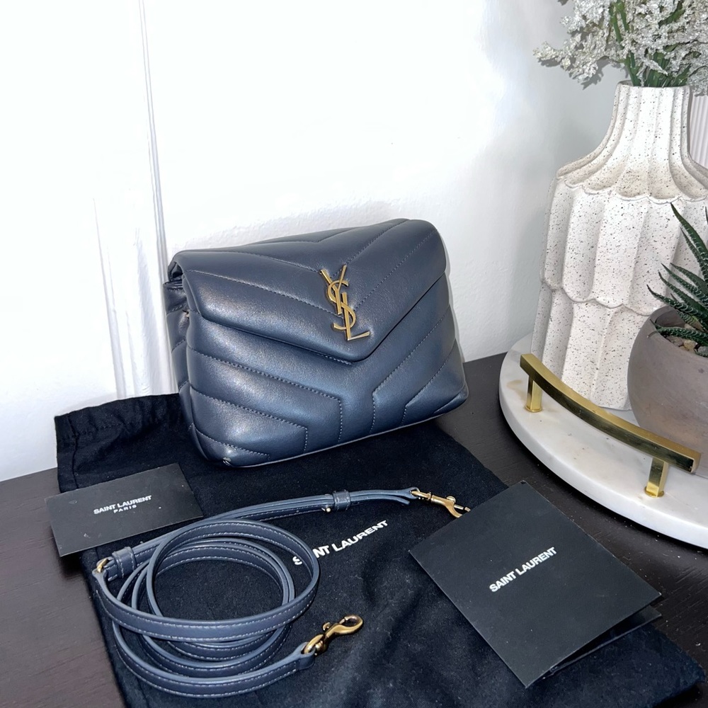 Saint Laurent YSL Loulou Toy Crossbody Authentic Gray Like New